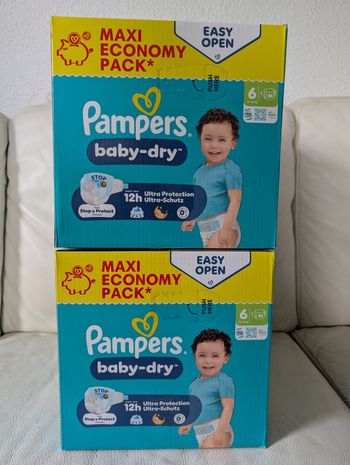 2 paquets Pampers Baby Dry Taille 6