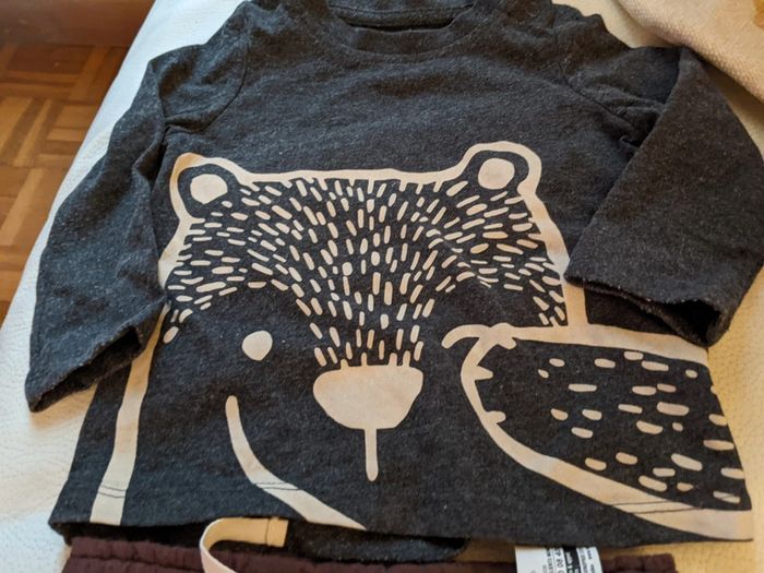 Ensemble pantalon tee shirt raton laveur 12 mois 74 cm neuf - photo numéro 4