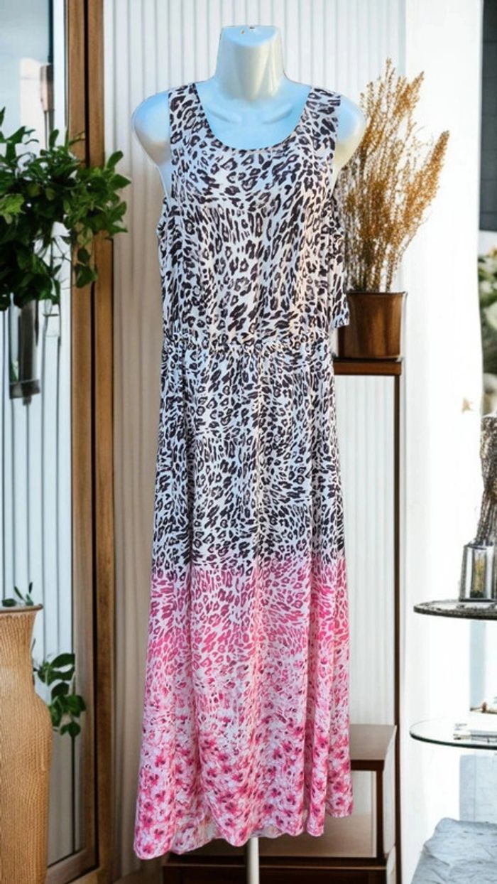 Robe longue noir et rose 🌹 38/40🌹 voir le dos