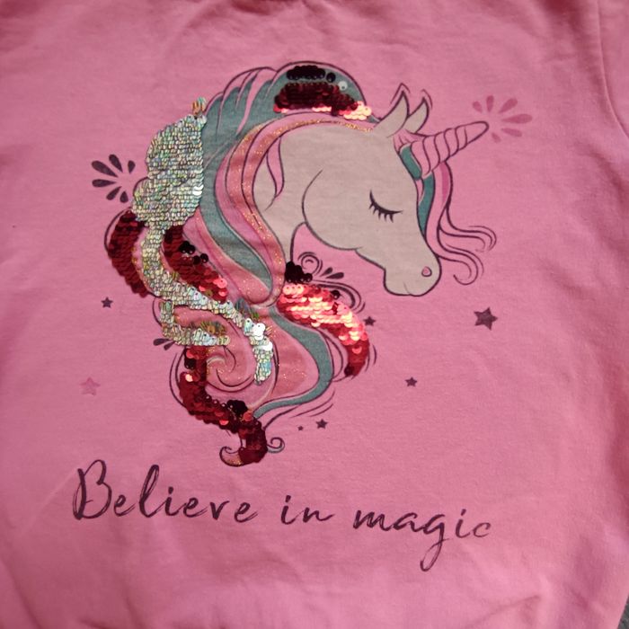 Pull fille hiver licorne sequin 10 ans - photo numéro 4