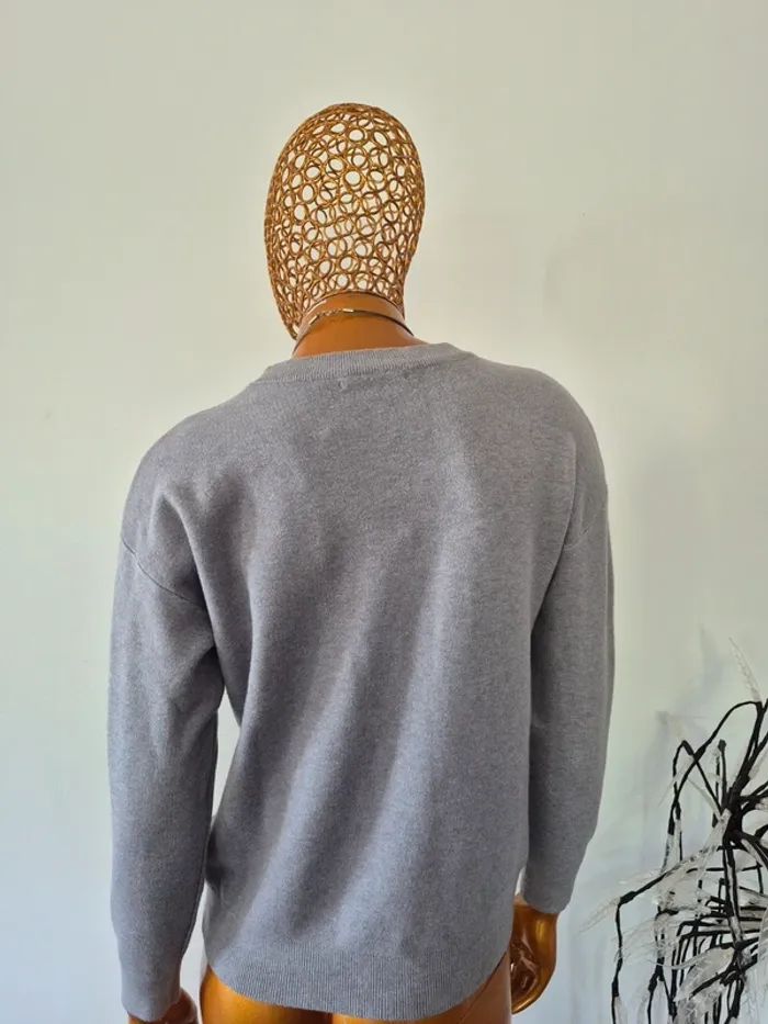 Pull Gris Femme Taille Unique - photo numéro 2