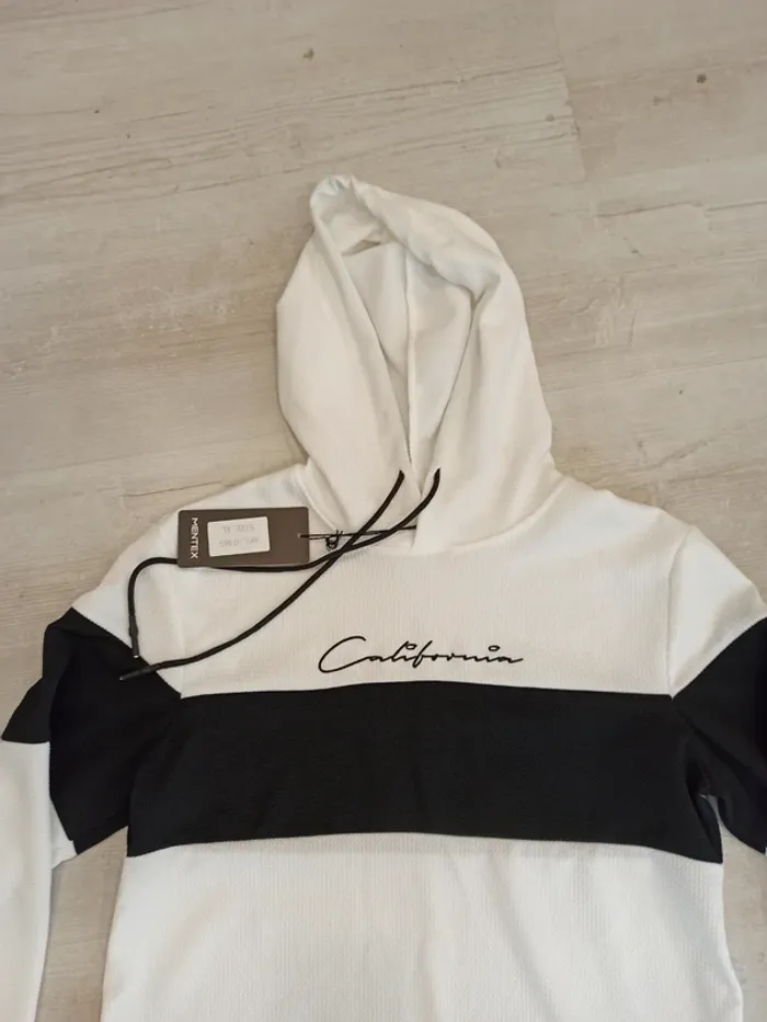 Pull fin manches longues blanc et noir homme xl - photo numéro 2