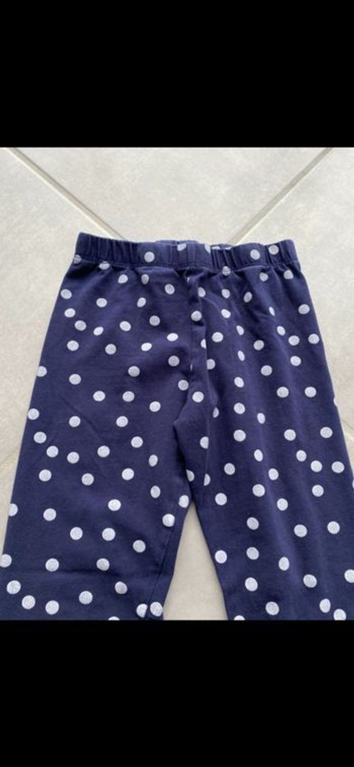 Legging bleu à pois blanc fille 8 ans - photo numéro 3