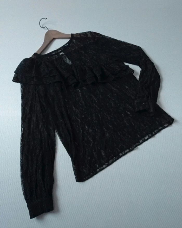 Chemise bohème dentelle noire 38/40