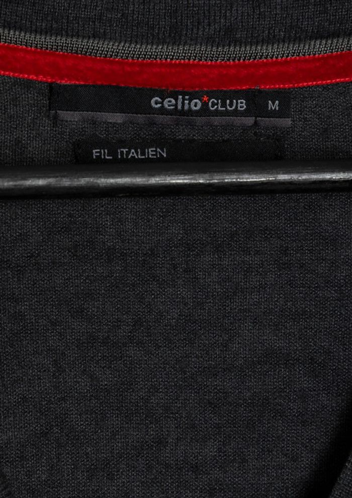 Gilet gris foncé 50%laine • wool grey cardigan Celio – Taille M – Fil italien - photo numéro 5