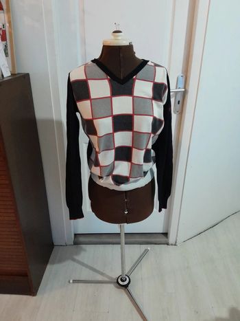 Petit pull carreaux sixty énergie coton