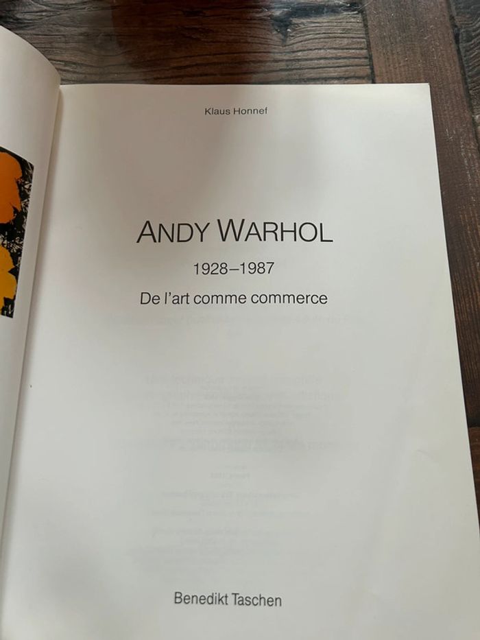 Livre andy warhol - de l’art comme commerce - benedikt taschen 1988 - photo numéro 3