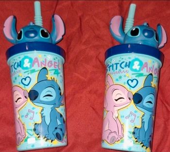 Gobelet avec sa paille stitch et angel disney 
350 ml 