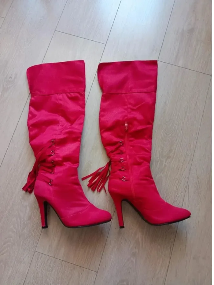 Bottes cuissardes rouge 37 - photo numéro 2