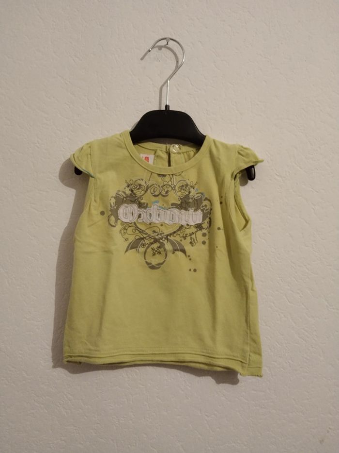 tee shirt vert anis Oxbow fille 2 ans