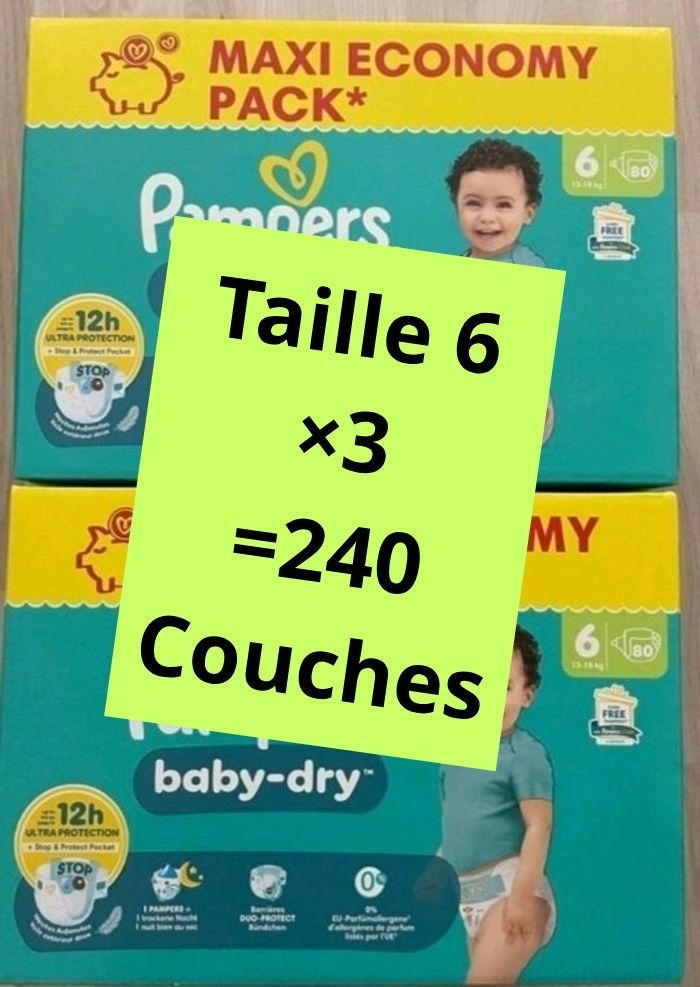 Couches pampers taille 6   ×3