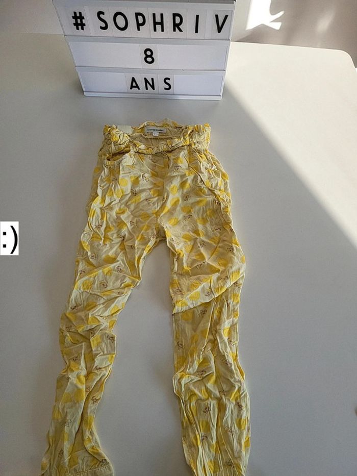 Pantalon fluide jaune 8 ans