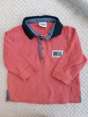 🔸Polo rose saumon Tape à l'œil - 9 mois🔸