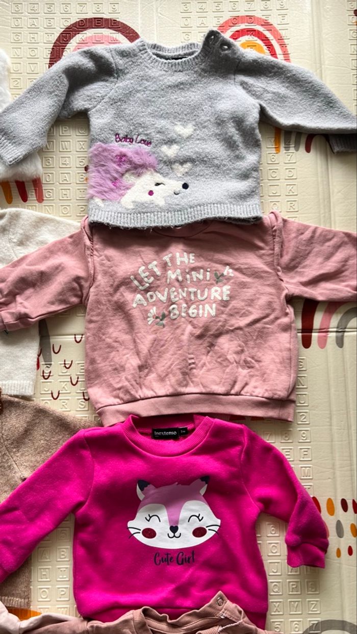 👶 Lot de 7 pulls + 1 gilet sans manches (doudou) - photo numéro 4
