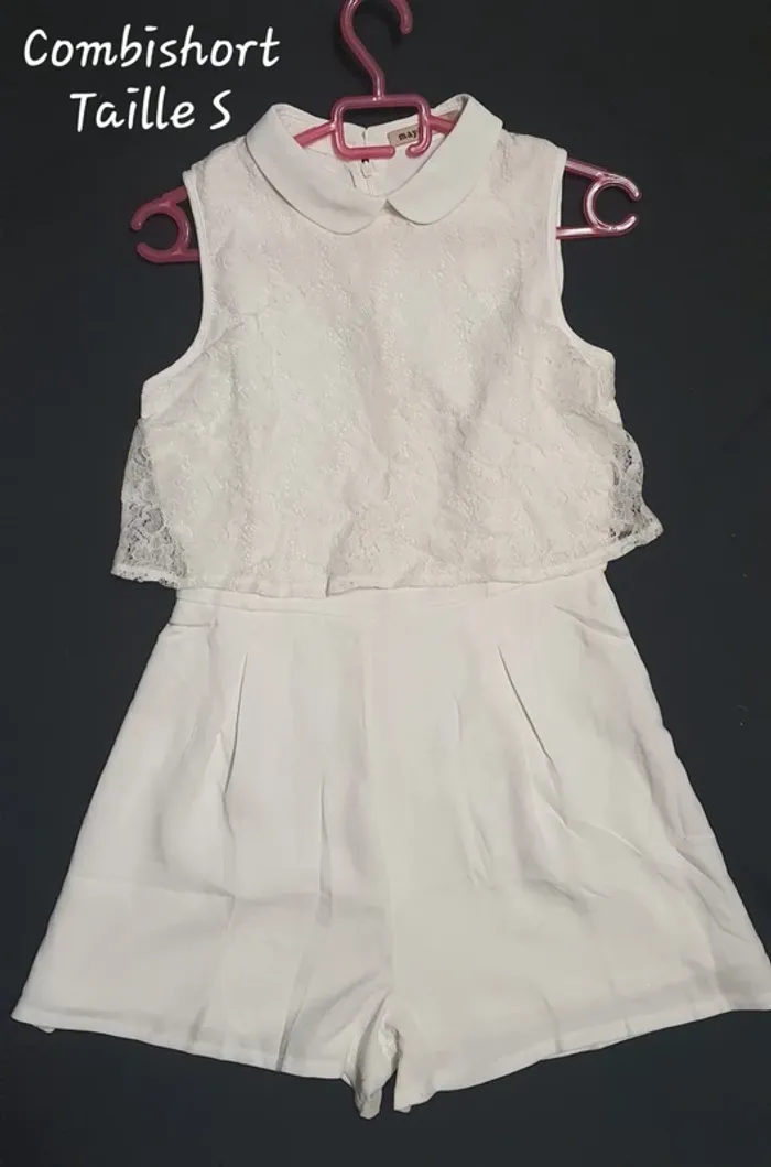Été. Combishort neuf dentelle blanche - photo numéro 2