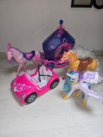 Chevaux + voiture barbie