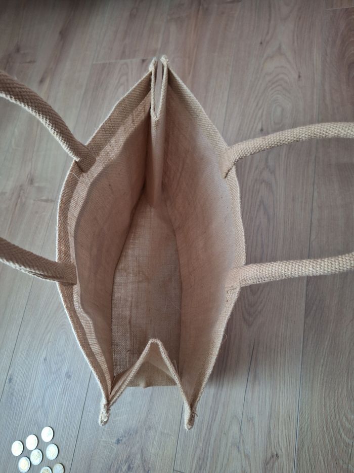 Clarins veritable et authentique sac neuf en toile de jute 30x40x15 cm - photo numéro 2