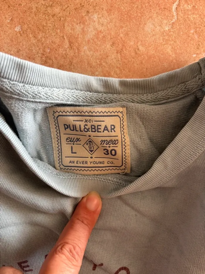 Sweat-shirt pull&bear bleu - photo numéro 3