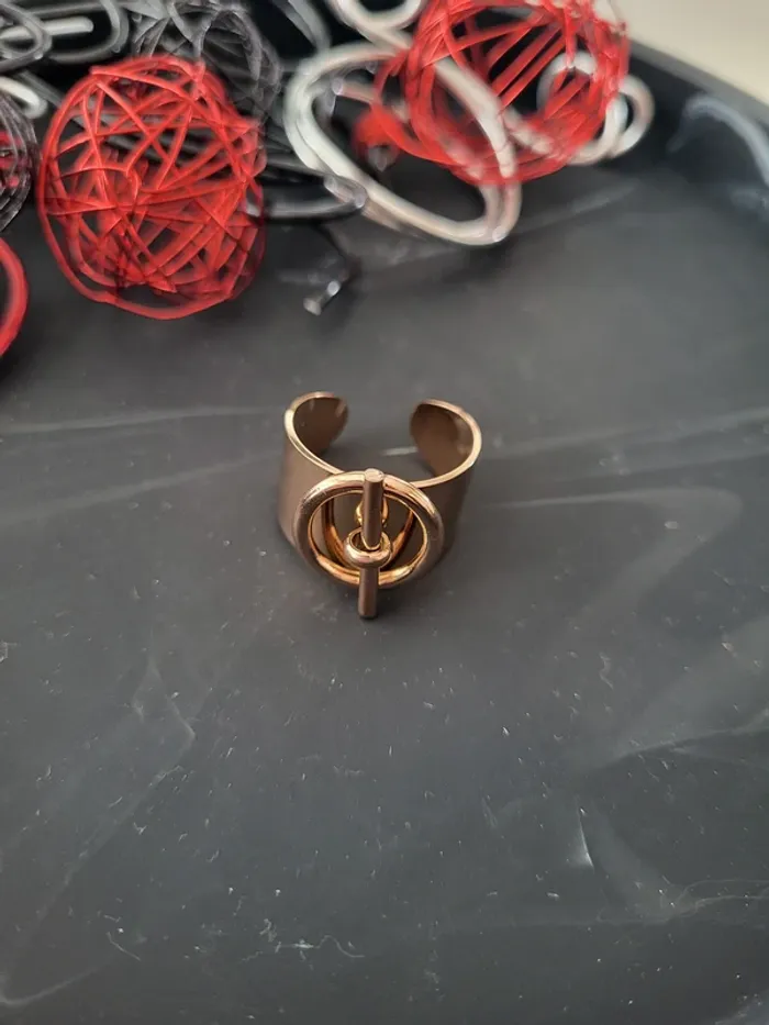 Bague ajustable acier inoxydable Hip-hop Dorée rose