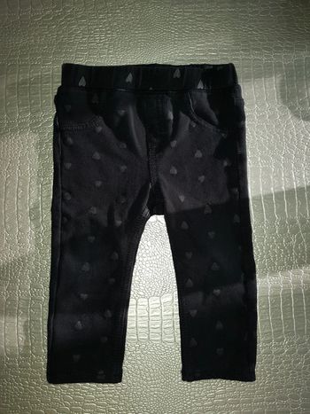 Jegging noir motif coeurs H&M 9/12 mois