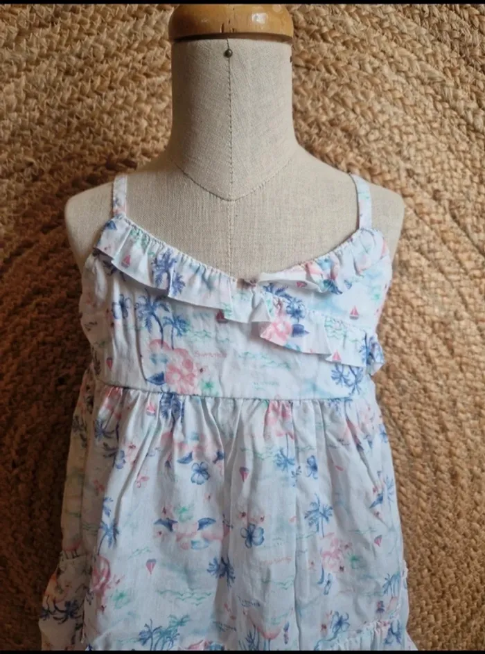 Jolie robe d'été blanche à motifs fille sergent major 3 ans 96cm - photo numéro 3