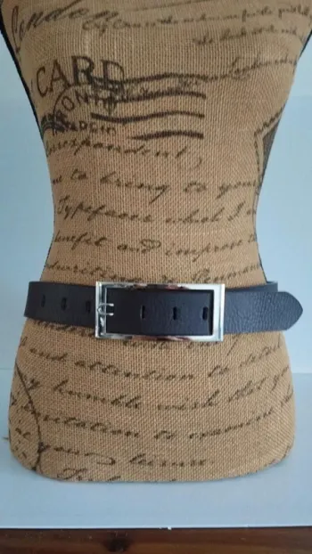 Ceinture marron foncé 85 cm femme boucle rectangulaire