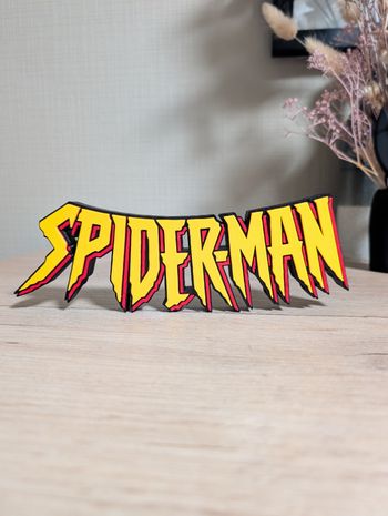 Spiderman logo décoratif 21x7cm Excellent état 