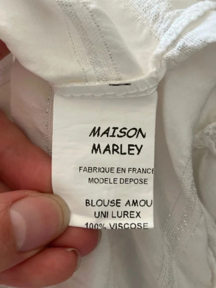 Blouse manches courtes blanche Maison Marley - photo numéro 7