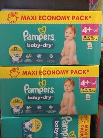 196 couches Pampers baby dry taille 4+