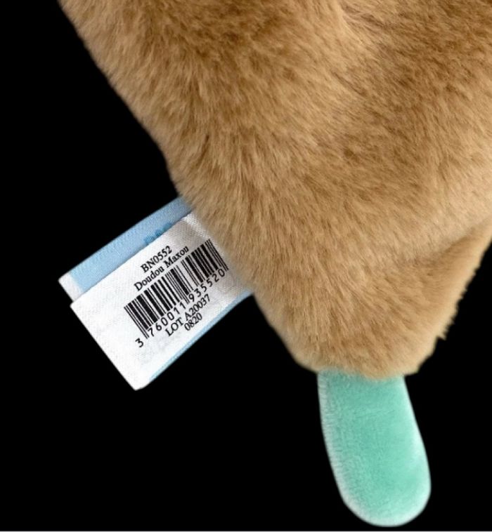 ❤️B2547 Doudou Plat Lion Maxou Mouchoir Blanc  Beige Jaune Bleu Baby Nat Babynat - photo numéro 5