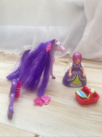 PLAYMOBIL - Princesse Violette avec Cheval à Coiffer
