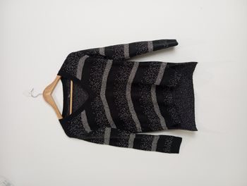 Pull pailleté noir et argenté Etam T.XS