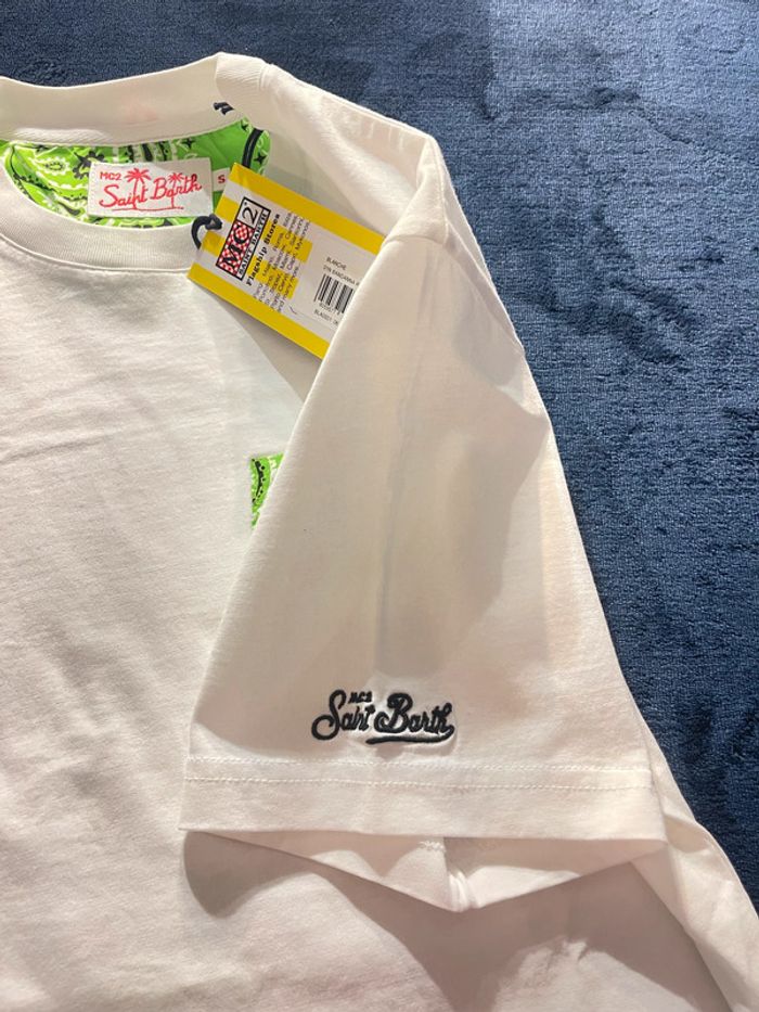 MC2 Saint Barth – Tee shirt "Bandanna Round 75 " Blanc vert, taille S - photo numéro 6