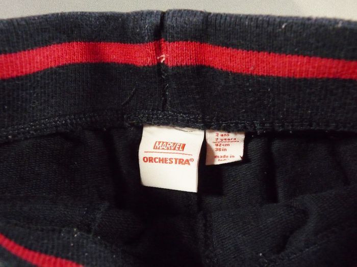 Pantalon jogging molleton bleu marine rouge Orchestra Marvel 2 ans 92 cm garçon - photo numéro 2