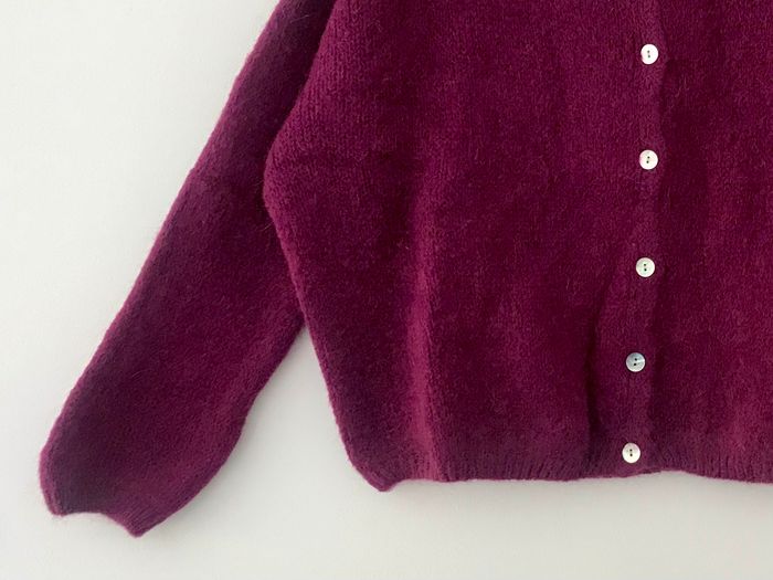 Gilet / cardigan Violet - Prune - photo numéro 3