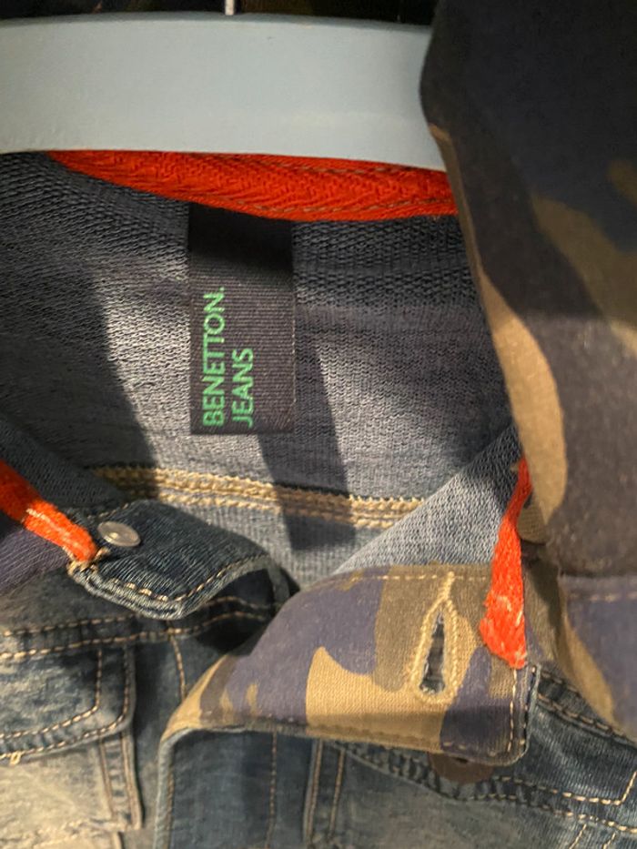 Veste en jean à capuche Benetton - photo numéro 4