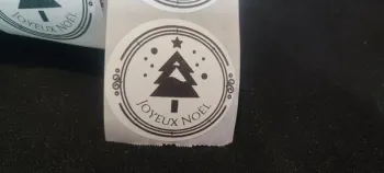 Lot de 20 étiquettes autocollantes “Joyeux Noël” 50×50 mm