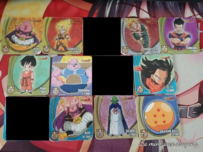 Lot 10 Staks Dragon Ball Z carte card magnet DBZ aimant collection