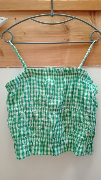 Croc top vichy vert tailles S Pimkie