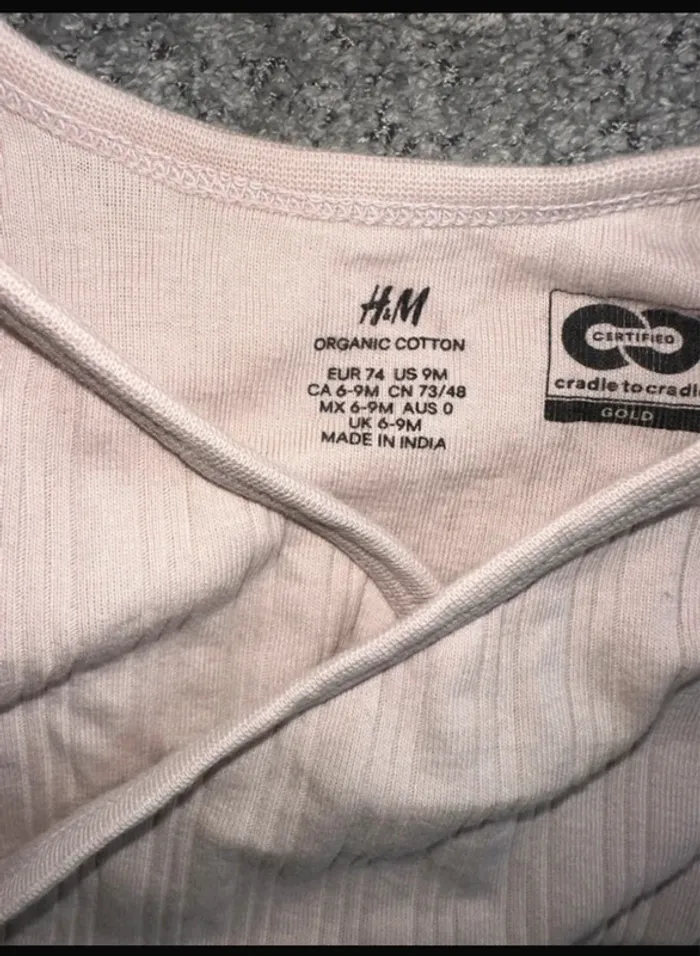 Pyjama grenouillère d’été Bodie à nouer rose pale H&M - photo numéro 2