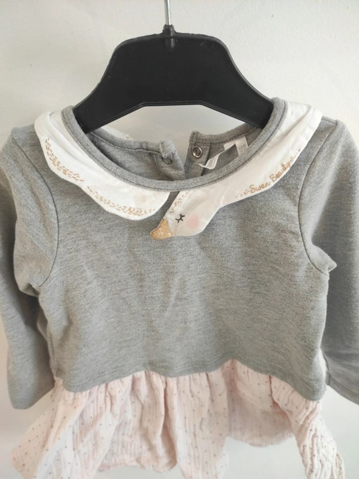 Robe gris et rose col cygne Orchestra 18 mois - photo numéro 2