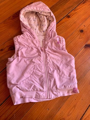 Doudoune enfant sans manche rose 86cm