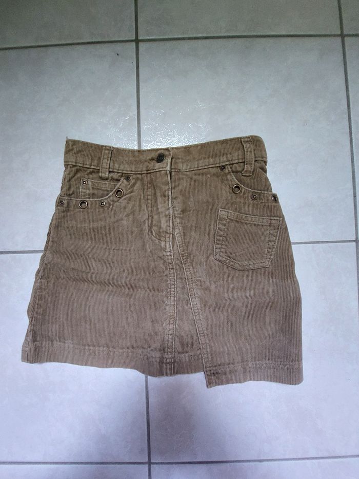 Jupe en jean côtelé vert kaki La Rue Fille 8 ans