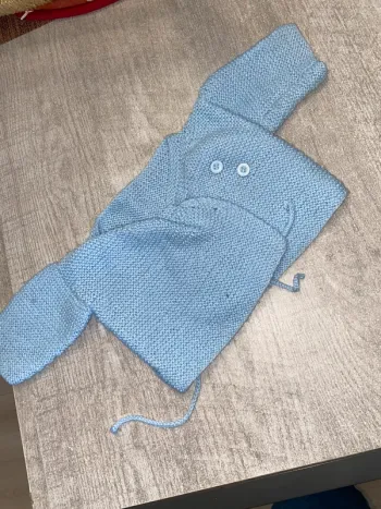 Brassière bleue croisée – Fait main