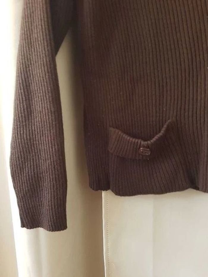Gilet en laine vintage marron chocolat