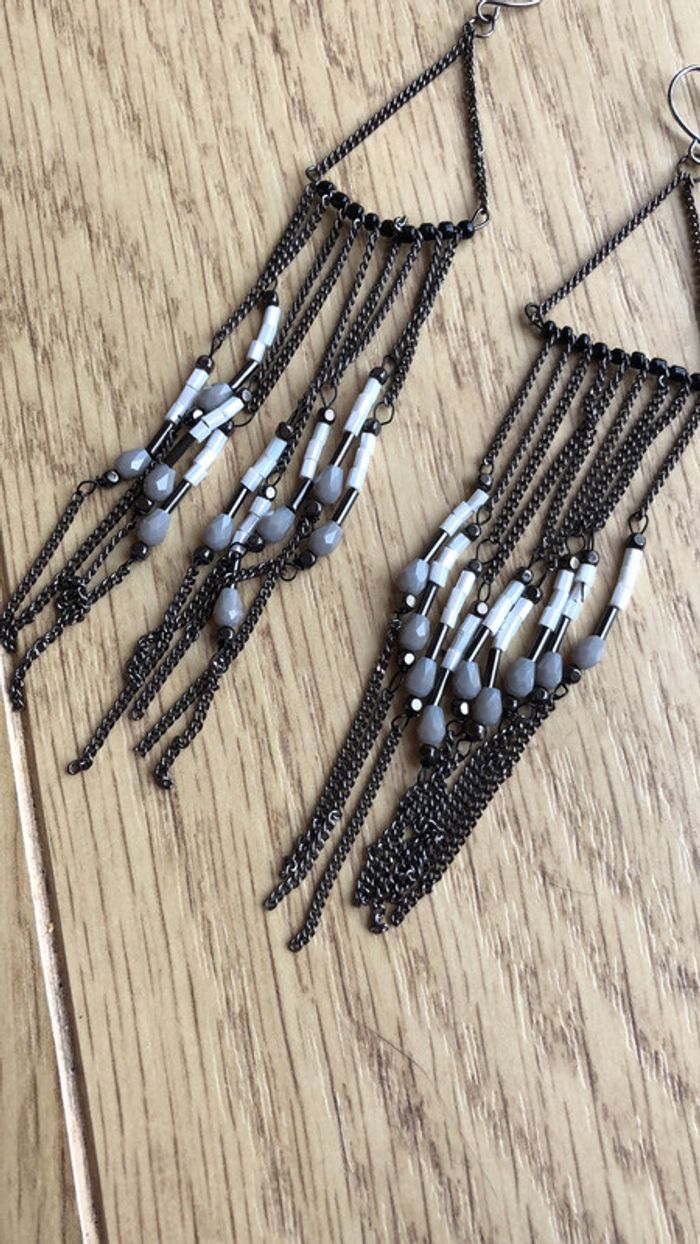 Magnifiques boucles d’oreilles de créateur / boucles d’oreilles longues - photo numéro 3