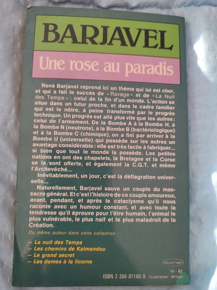 Roman "Une rose au paradis"- Barjavel - photo numéro 2
