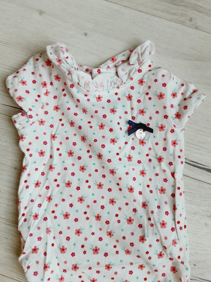Vêtement bébé fille body manches courtes Sergent Major blanc à fleurs 18 mois - photo numéro 2