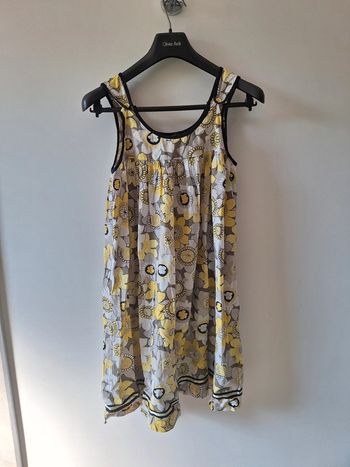 Robe fleurie jaune été femme t38