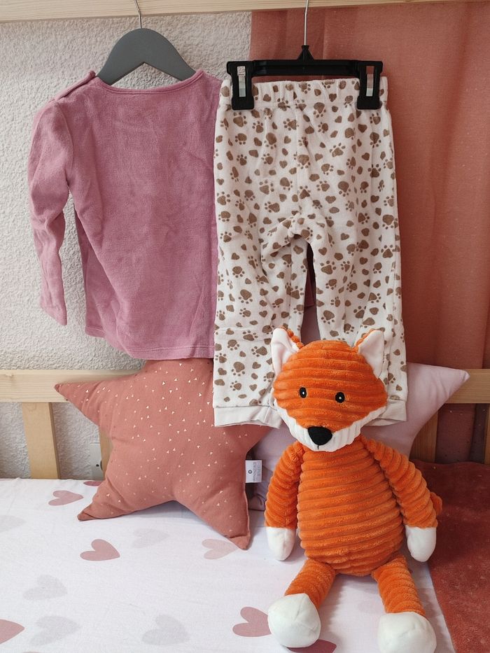 Pyjama 2 pièces Lapin - Vieux rose - 24 mois - Très bon état - In extenso - photo numéro 4